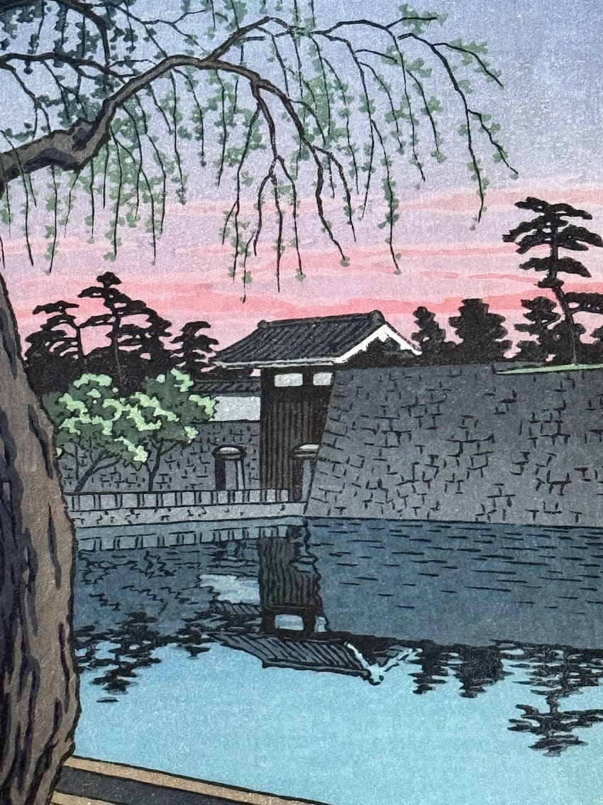 gravure sur bois  paysage japonais