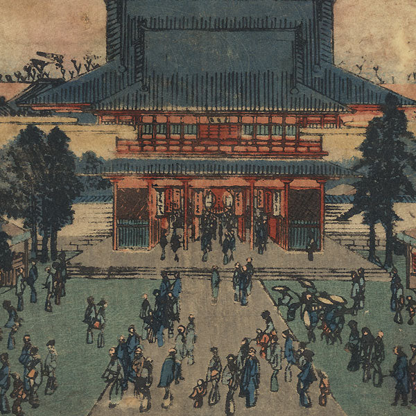 Hiroshige Utagawa : le temple Kinryuzan Kannon (ou Senjo-ji) à Asakusa