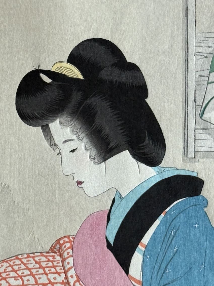 Estampe japonaise Shin Hanga de Ito Shinsui, nuit enneigée