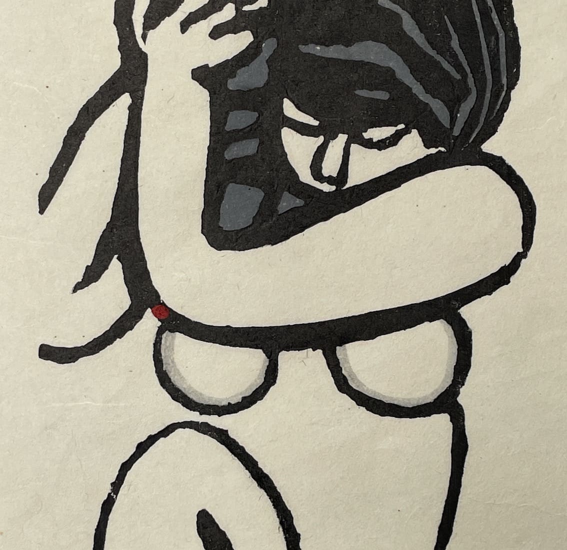 Estampe japonaise sosaku hanga de Iwao Akiyama - Dreaming