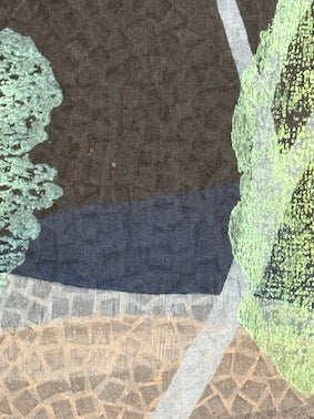 Estampe japonaise sosaku hanga de Mabuchi Toru - Lac de montagne