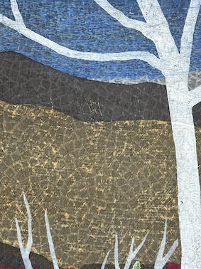 Estampe japonaise sosaku hanga de Mabuchi Toru - Lac de montagne