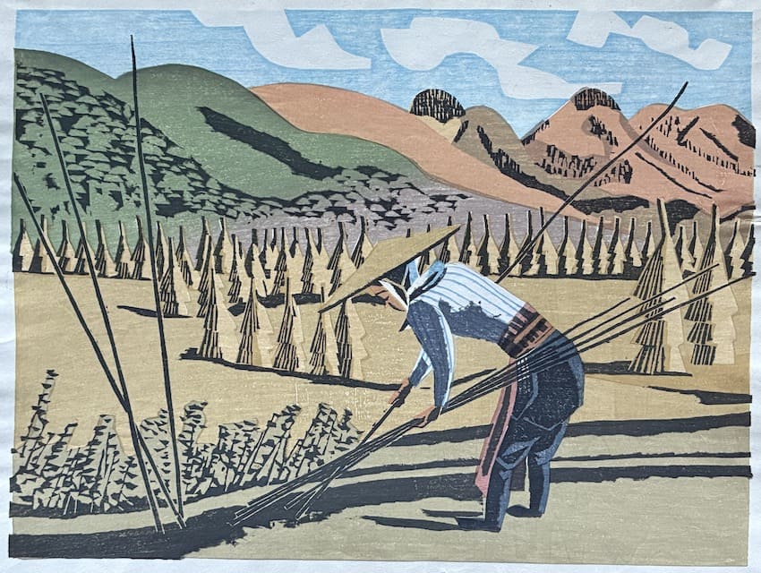 estampe japonaise champs