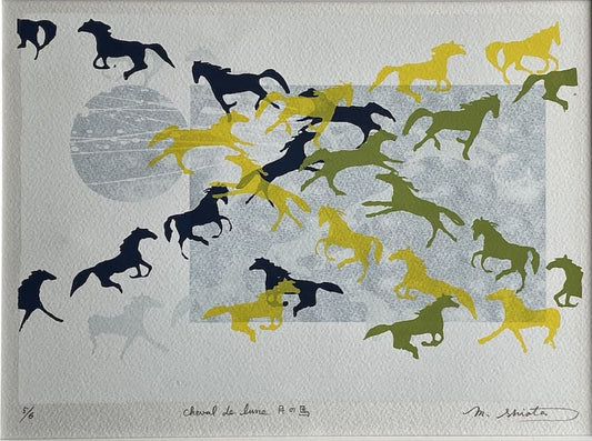 estampe japonaise cheval