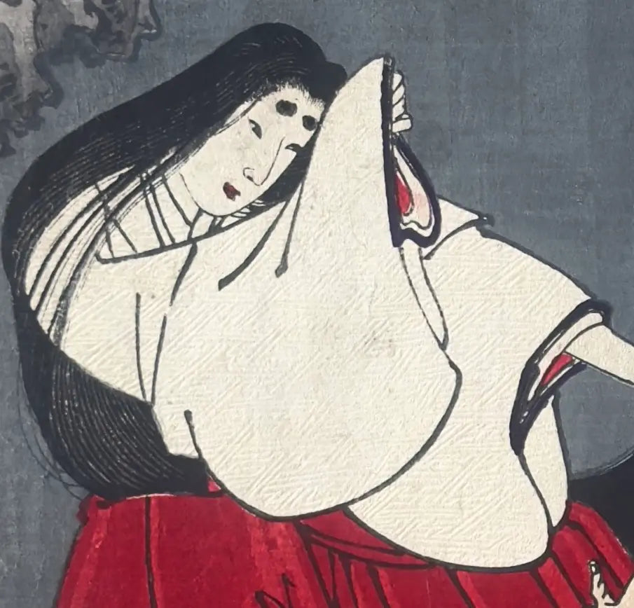 Chikanobu Toyohara : Ohto no Miya se bat contre son assassin - Estampe japonaise Ukiyo-e