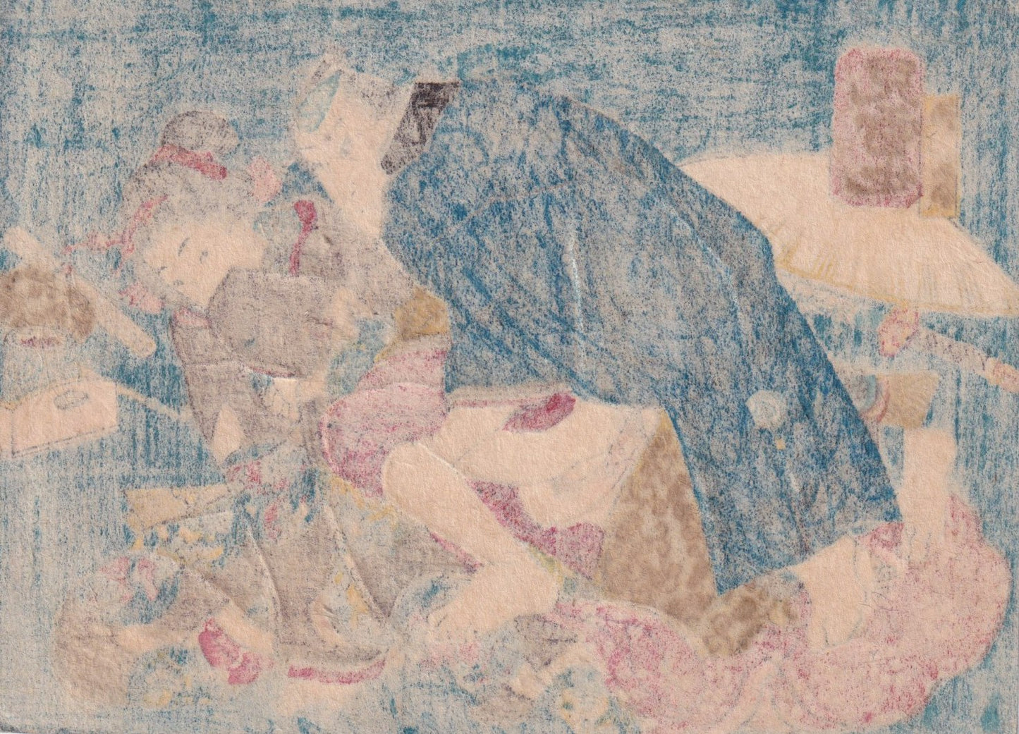 Dans l'intimité du quotidien - estampe japonaise shunga (érotique)