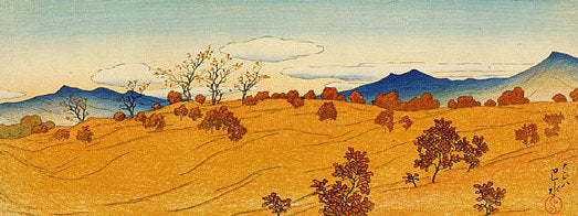 estampe japonaise Shin Hanga de Kawase Hasui la route d'Arayu Shiobara en 1919