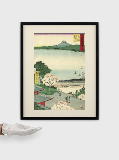 estampe japonaise originale de Hiroshige Utagawa paysage de neige