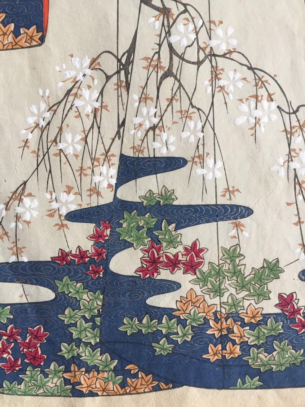 Kimono au motif de jardin