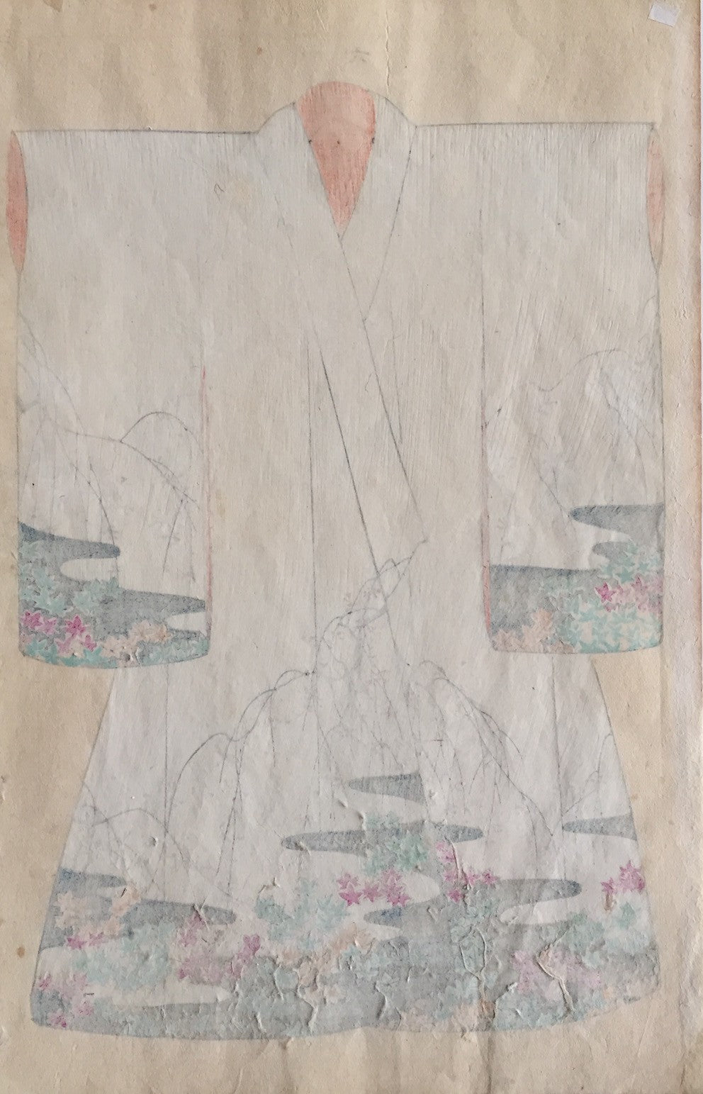 Kimono au motif de jardin