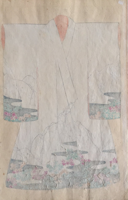 Kimono au motif de jardin