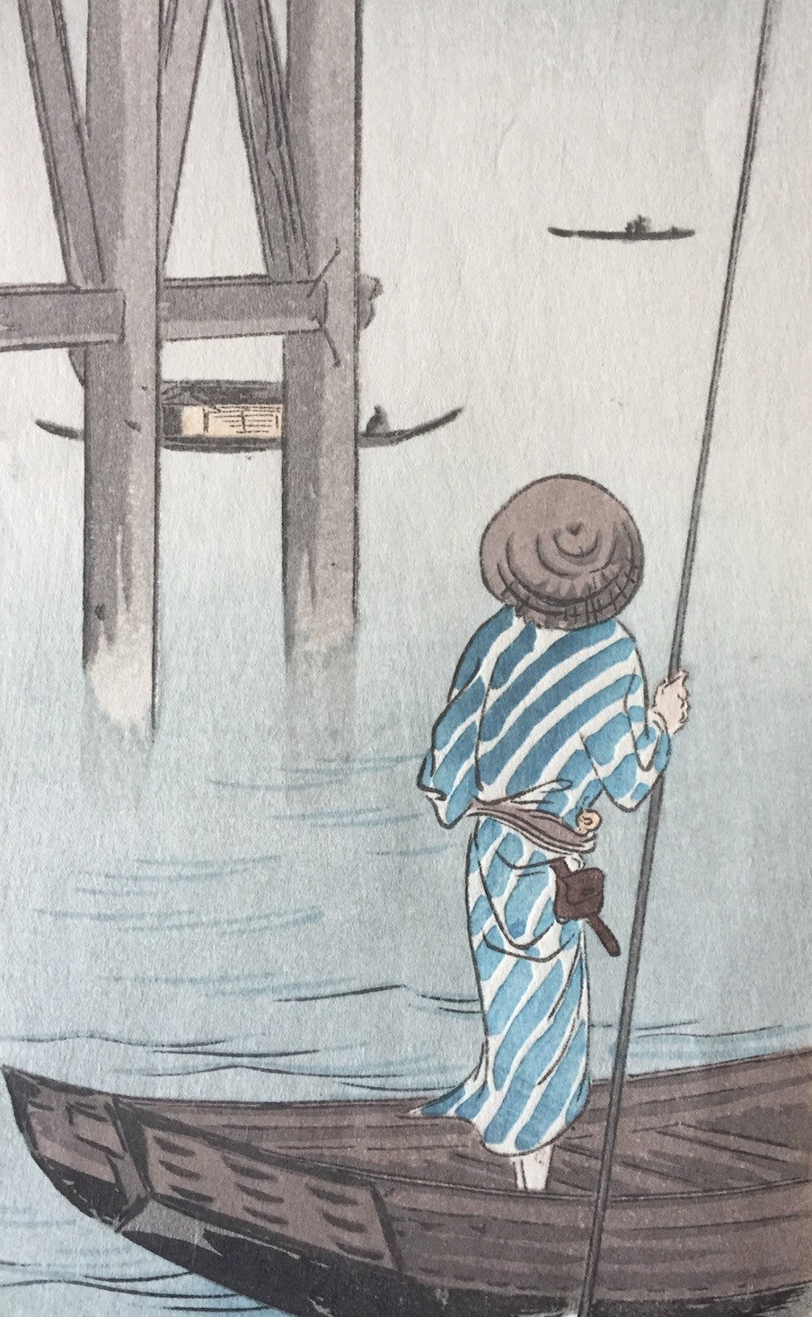 Koho Shoda jeune femme rêvant à la pleine lune sur un pont