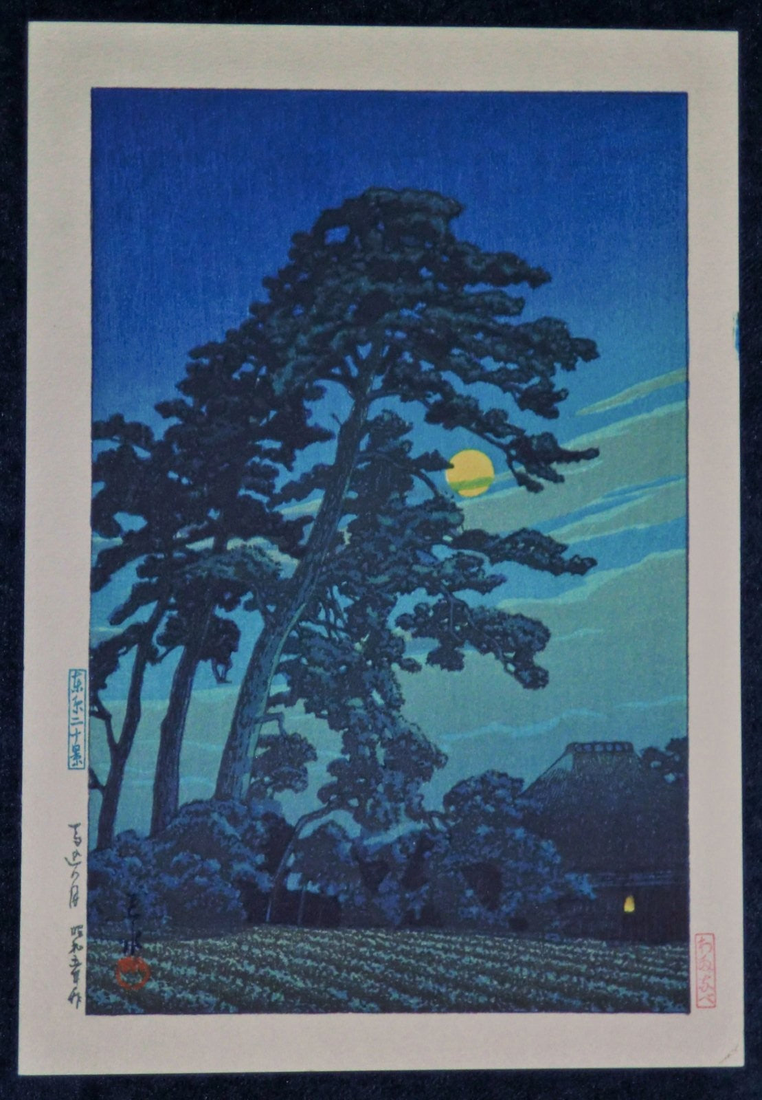 Hasui Kawase - Pleine lune à Magome