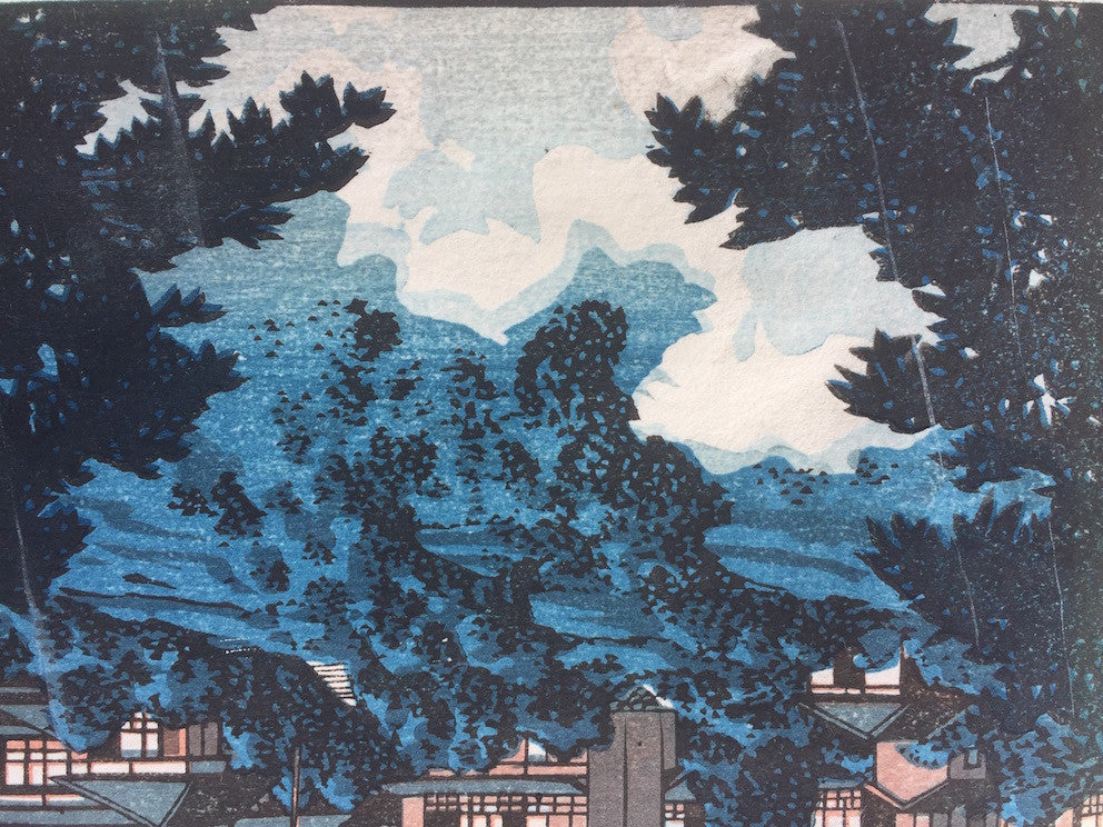 Hasui Kawase - Le temple Kankai Beppu