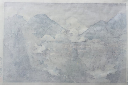 Hasui Kawase - Le temple Kankai Beppu