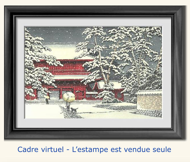 Hasui Kawase Neige au temple zojo-ji