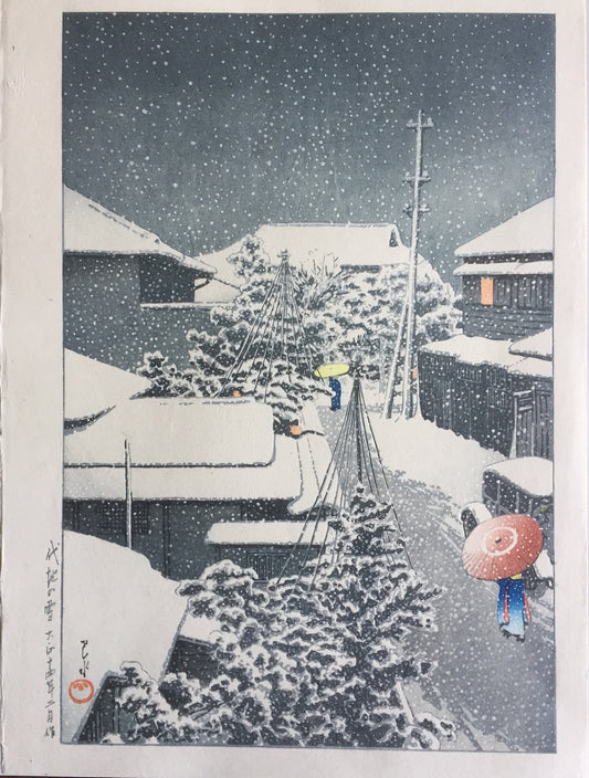 Hasui Kawase - Neige à Daichi