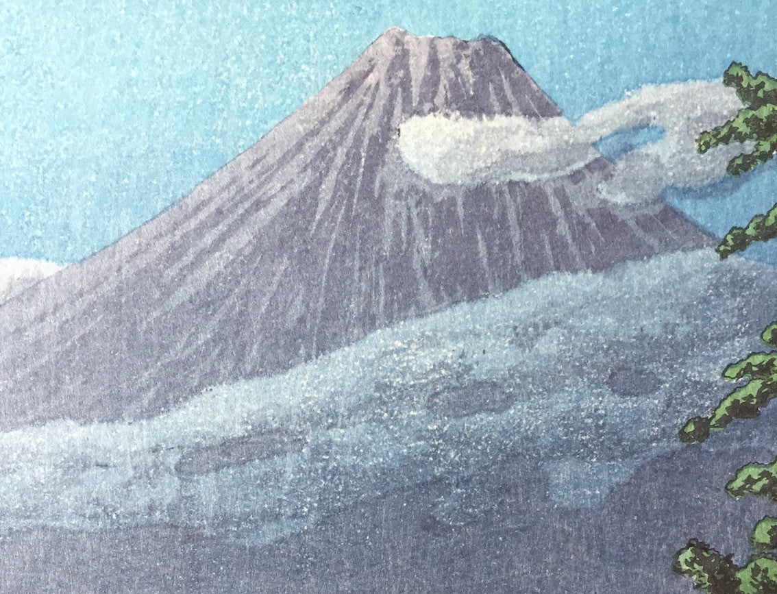 Hasui Kawase - Mont Fuji du Pont Tagonoura de nuit