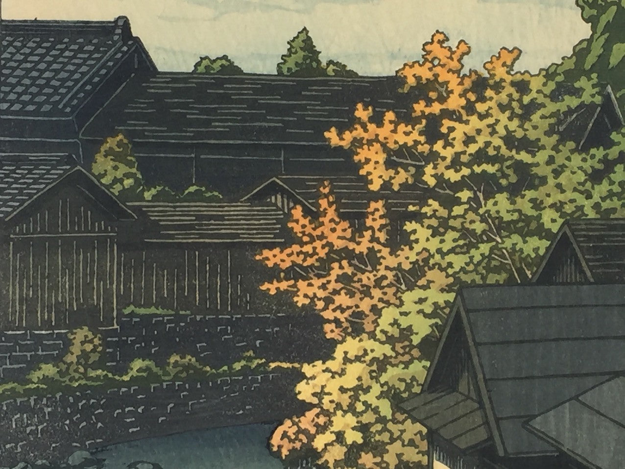 Hasui Kawase - Le village Kawanishi dans la préfecture de Tochigi