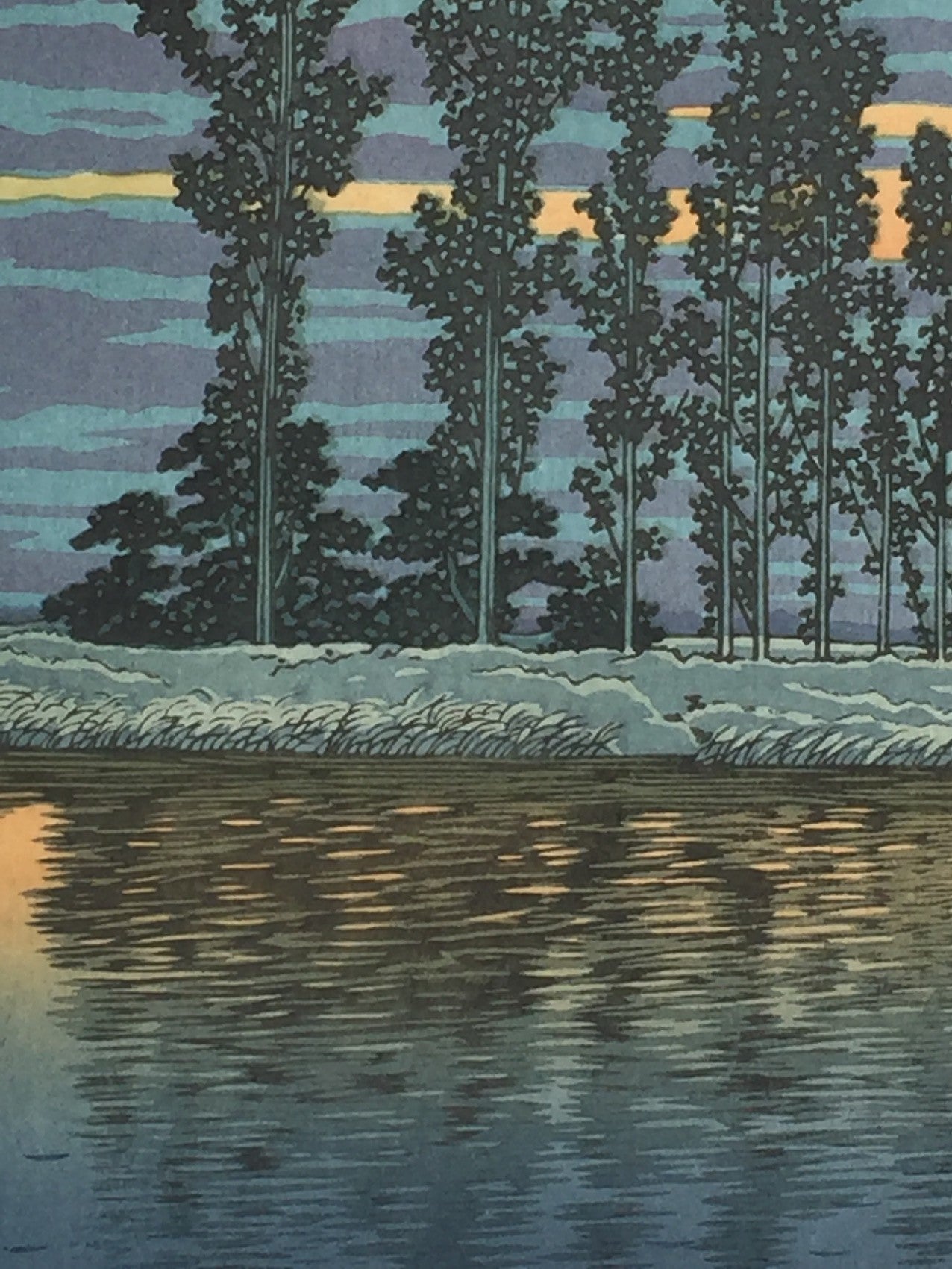 Hasui Kawase - Crépuscule à Ushibori