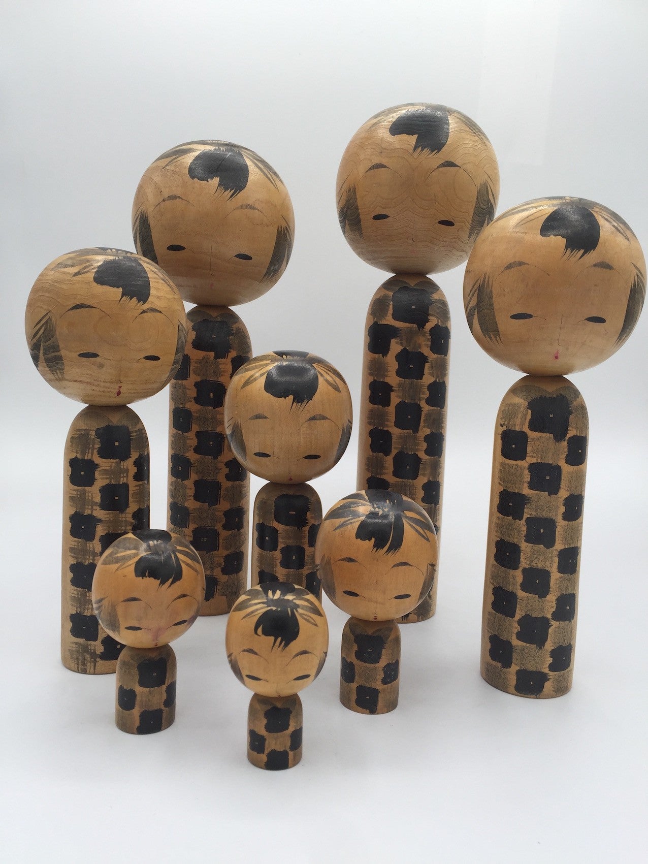 kokeshi de style naruko rare famille complète de 3 générations