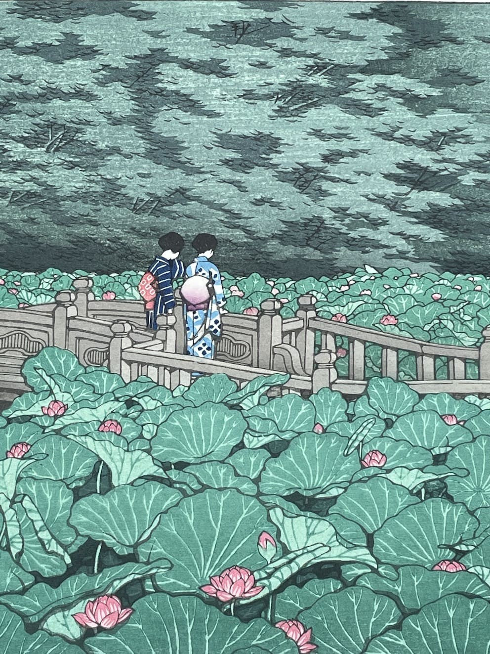 Hasui Kawase - L'étang de Shiba Benten