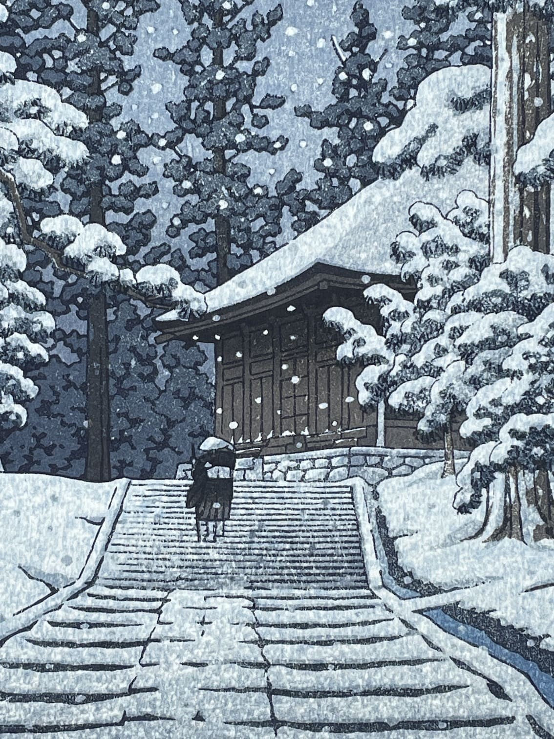 Hasui Kawase - La salle d'or, ou Konjiki-dô, du sanctuaire Hiraizumi