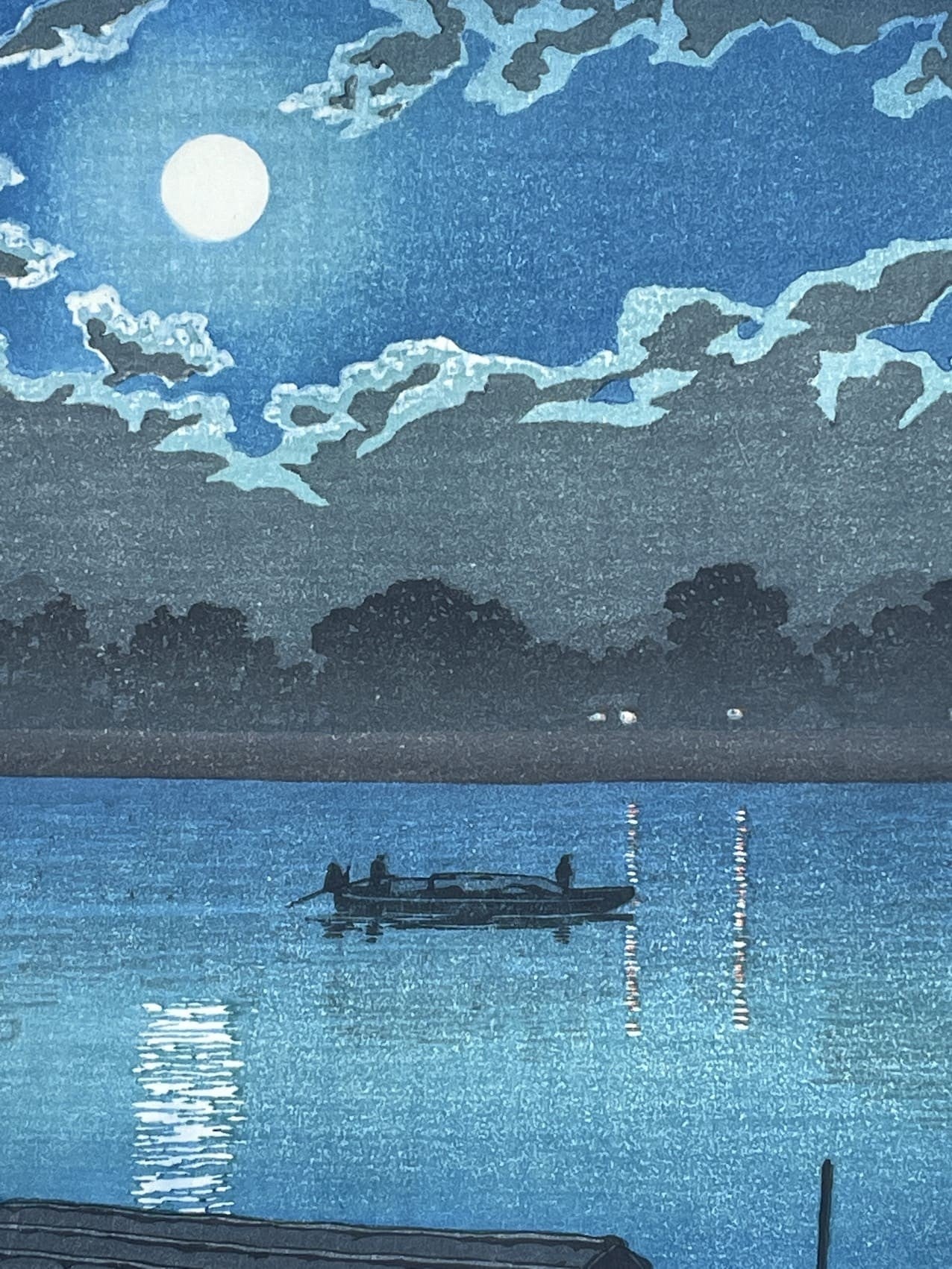 Hasui Kawase Pleine lune à la rivière Arakawa