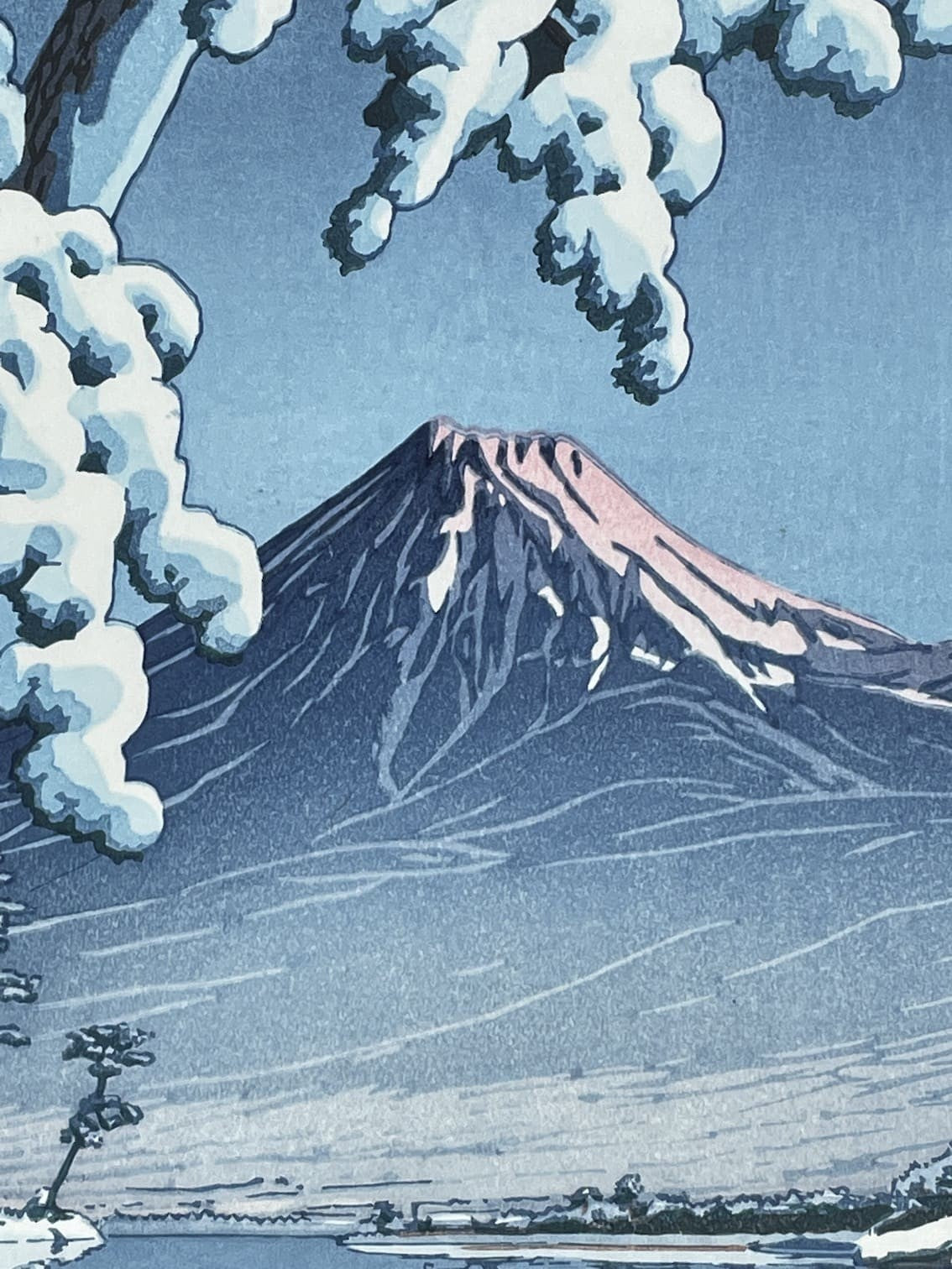 Hasui Kawase - Eclaircie après une tempête de neige au Mont Fuji