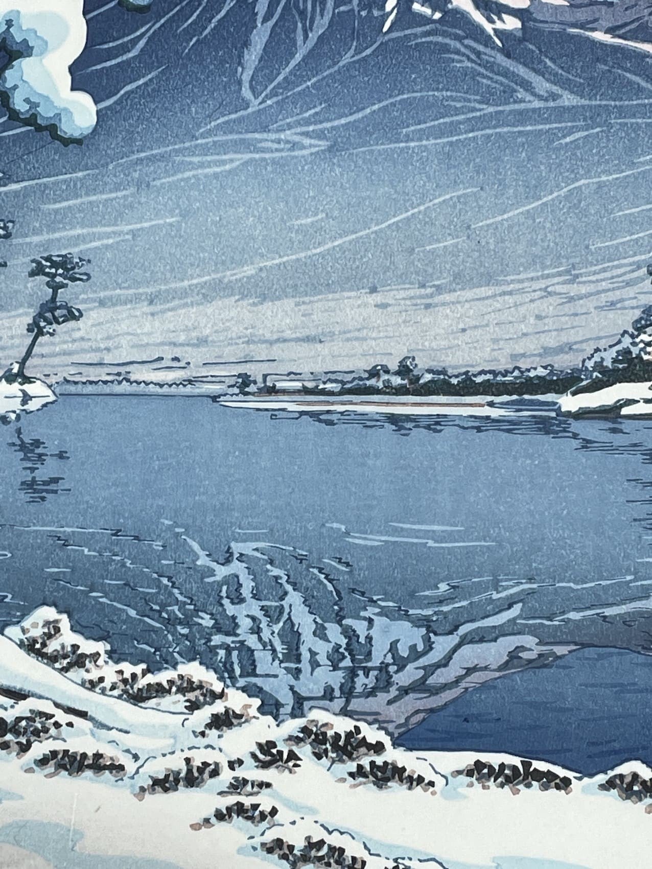 Hasui Kawase - Eclaircie après une tempête de neige au Mont Fuji