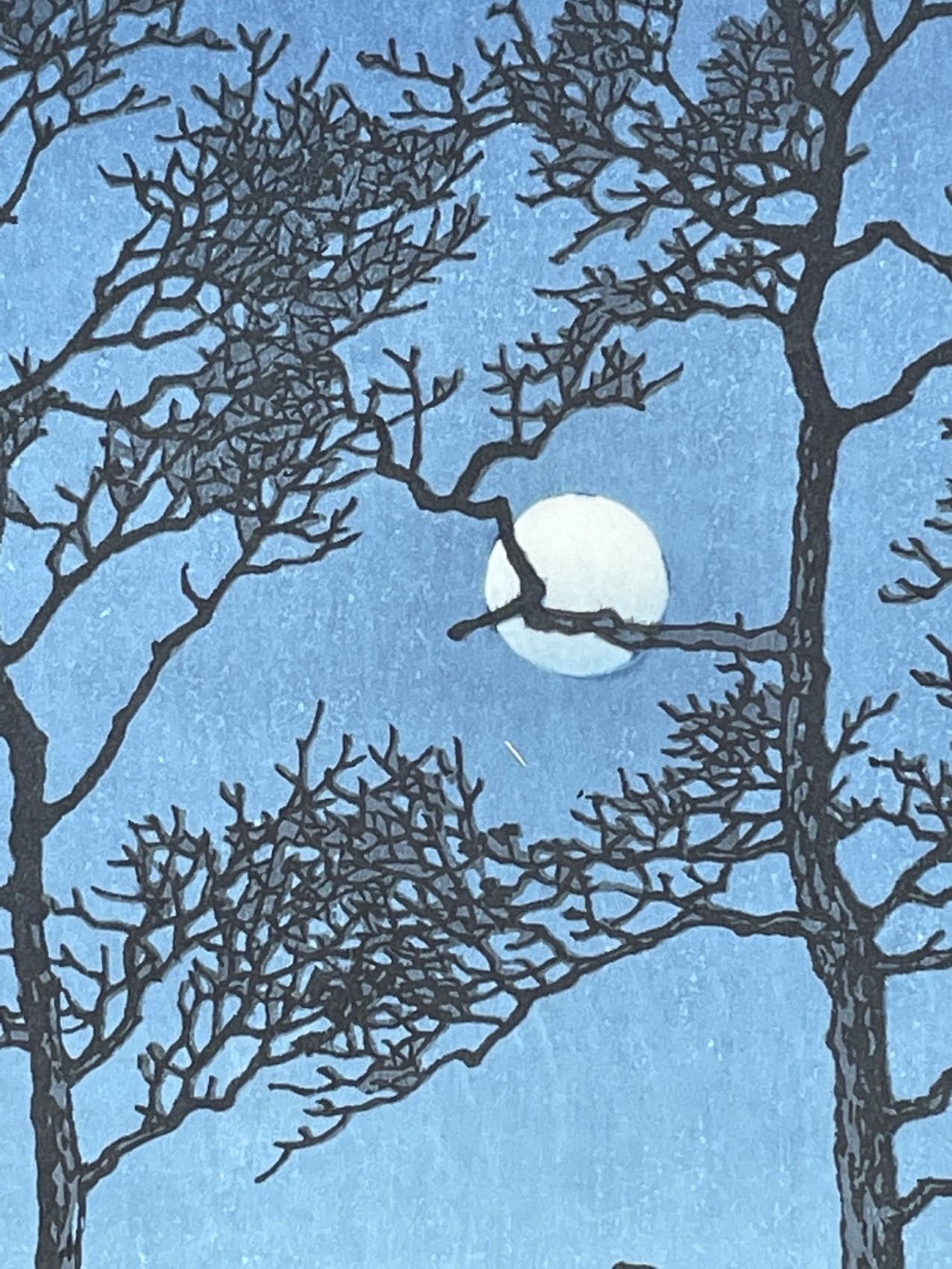 Hasui Kawase - Lune d'hiver sur la plaine de Toyama