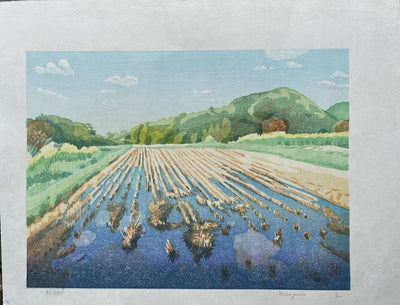 Estampe japonaise de Mibugawa Junichi : Soleil d'automne