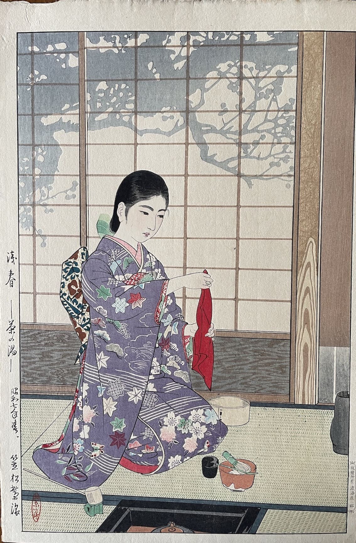 Shiro Kasamatsu originale de 1932 estampe japonaise shin hanga