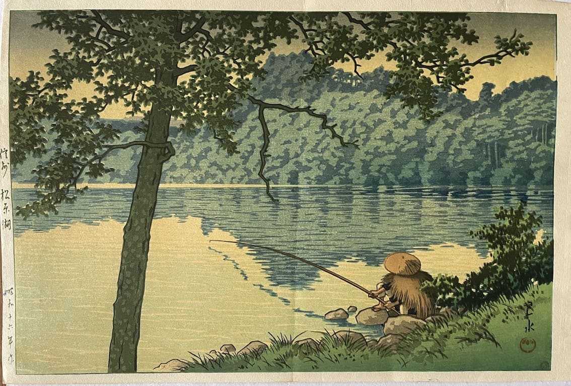 Hasui Kawase - Le lac Matsubara, Shinshu