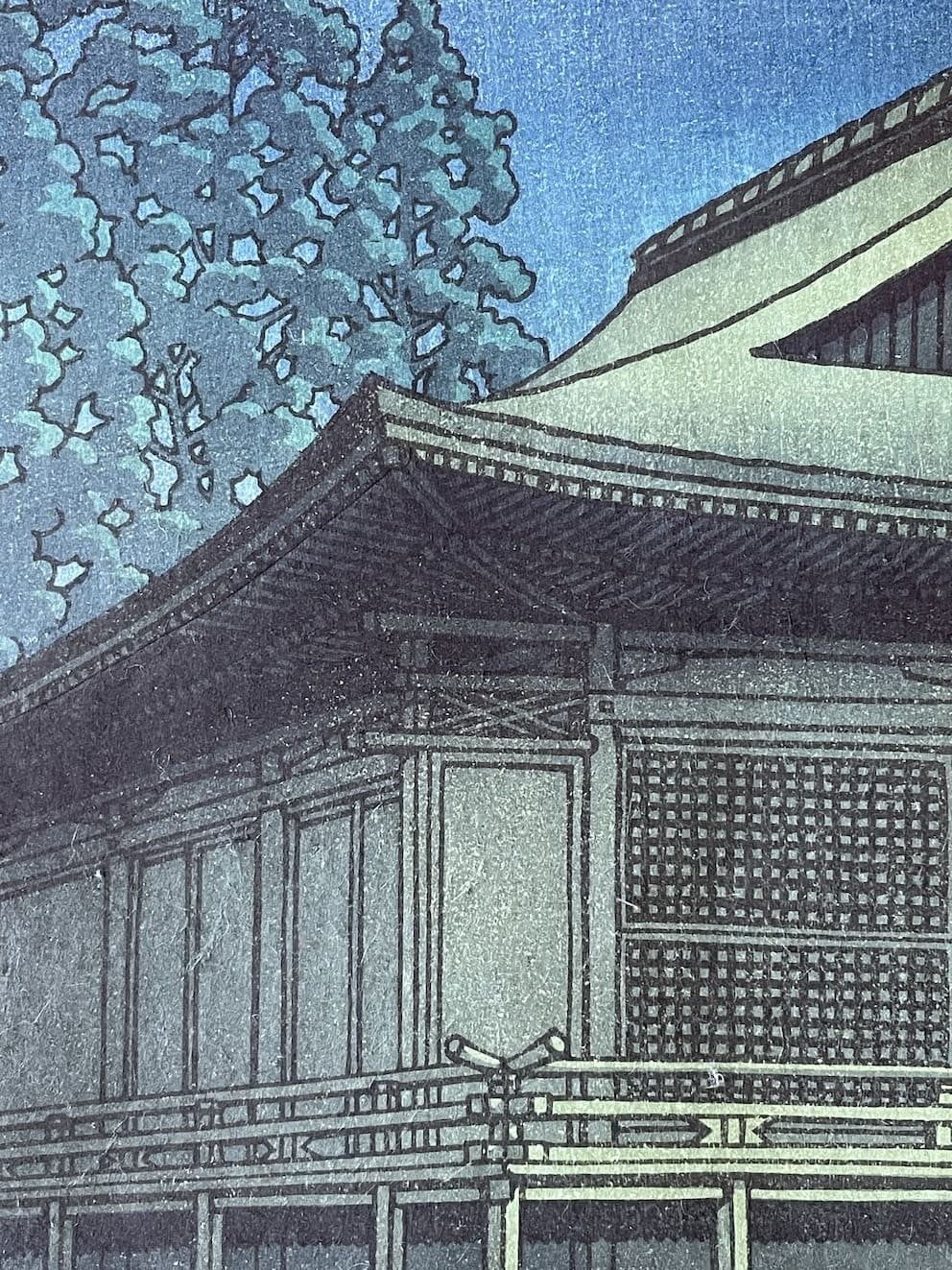 Hasui Kawase - Pleine lune au sanctuaire Sanzenin Kyoto