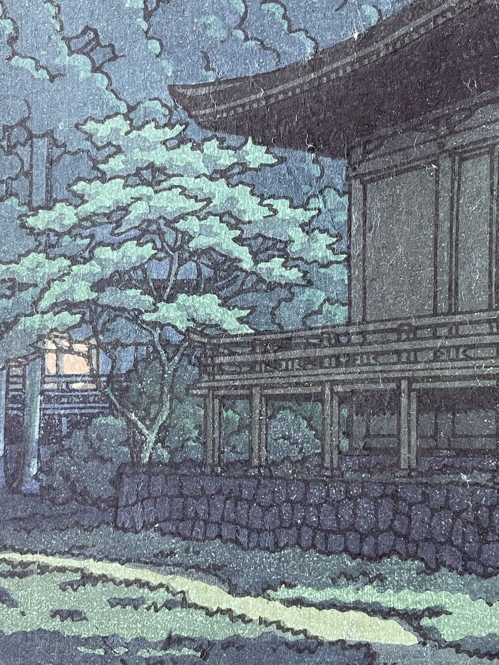 Hasui Kawase - Pleine lune au sanctuaire Sanzenin Kyoto