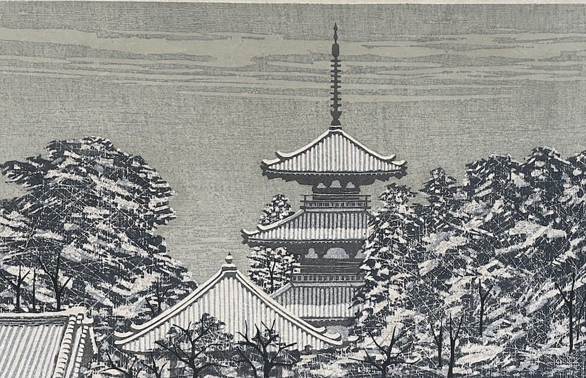 Fumio Fujita - Le temple Hokkiji sous la neige