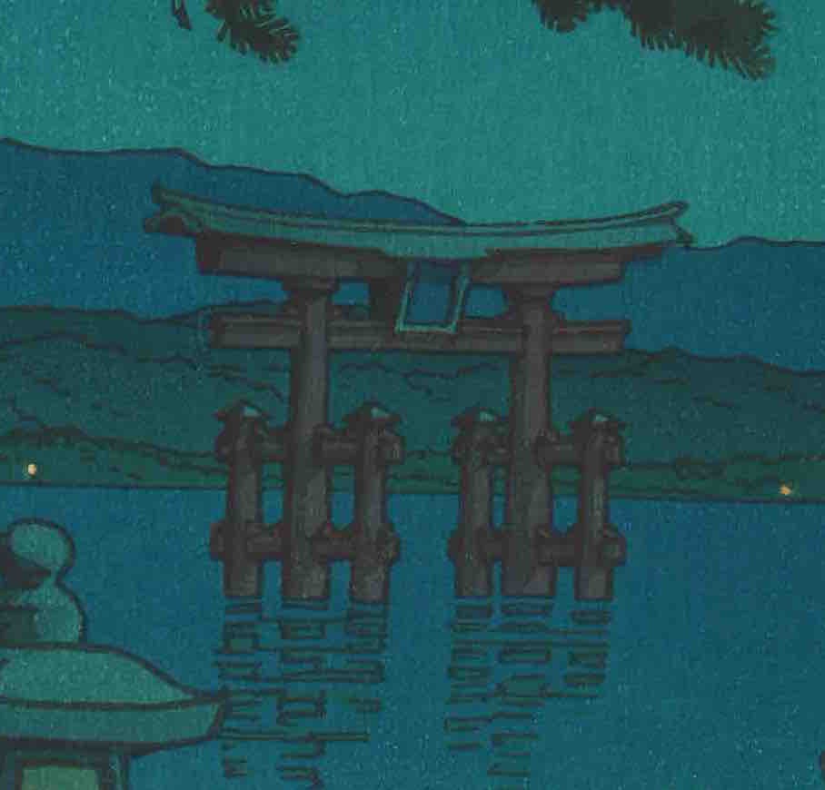 Hasui Kawase - Clair de lune à Miyajima