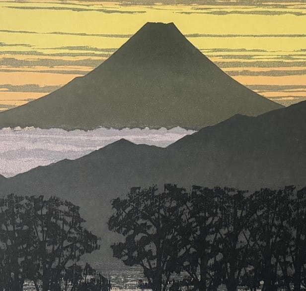 Fumio Fujita : Fuji C - Estampe japonaise sosaku hanga