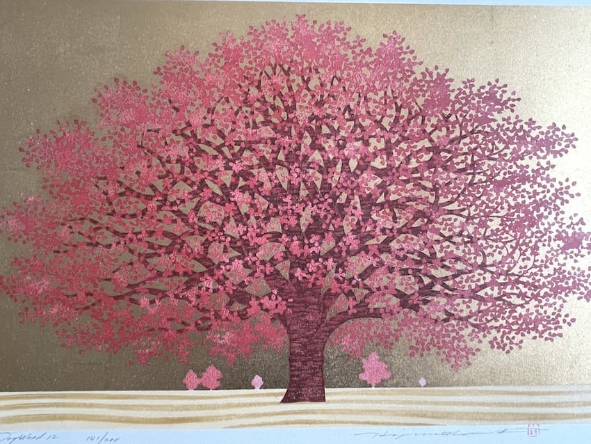 Estampe japonaise contemporaine de Hajime Namiki - Dogwood 12