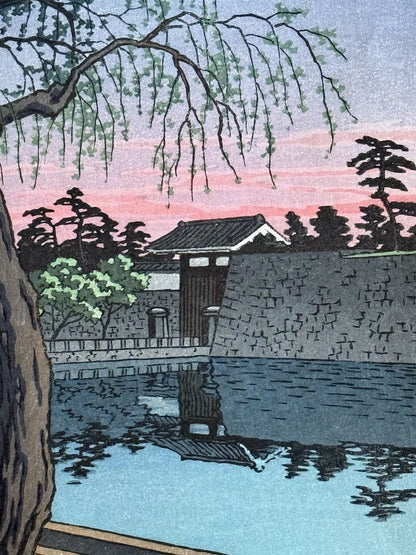 gravure sur bois  paysage japonais