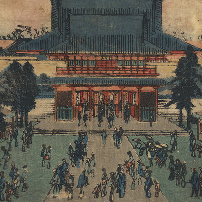 Hiroshige Utagawa : le temple Kinryuzan Kannon (ou Senjo-ji) à Asakusa