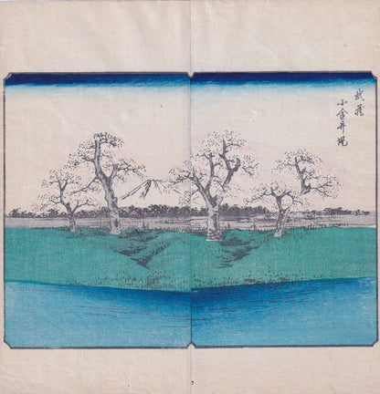 Hiroshige Utagawa : le Mont Fuji vu depuis la digue de Koganei, province de Musashi (Musashi Koganei zutsumi)