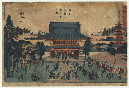 estampe japonaise temple