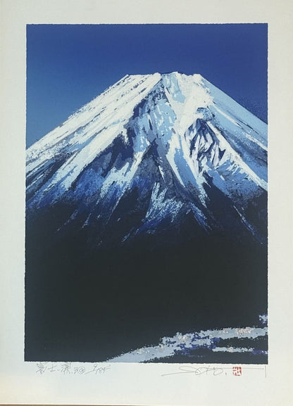Ikegami Soho : Mont Fuji enneigé - Estampe japonaise originale