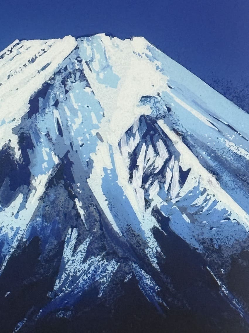 estampe japonaise originale de Soho Ikegami Mont Fuji bleu