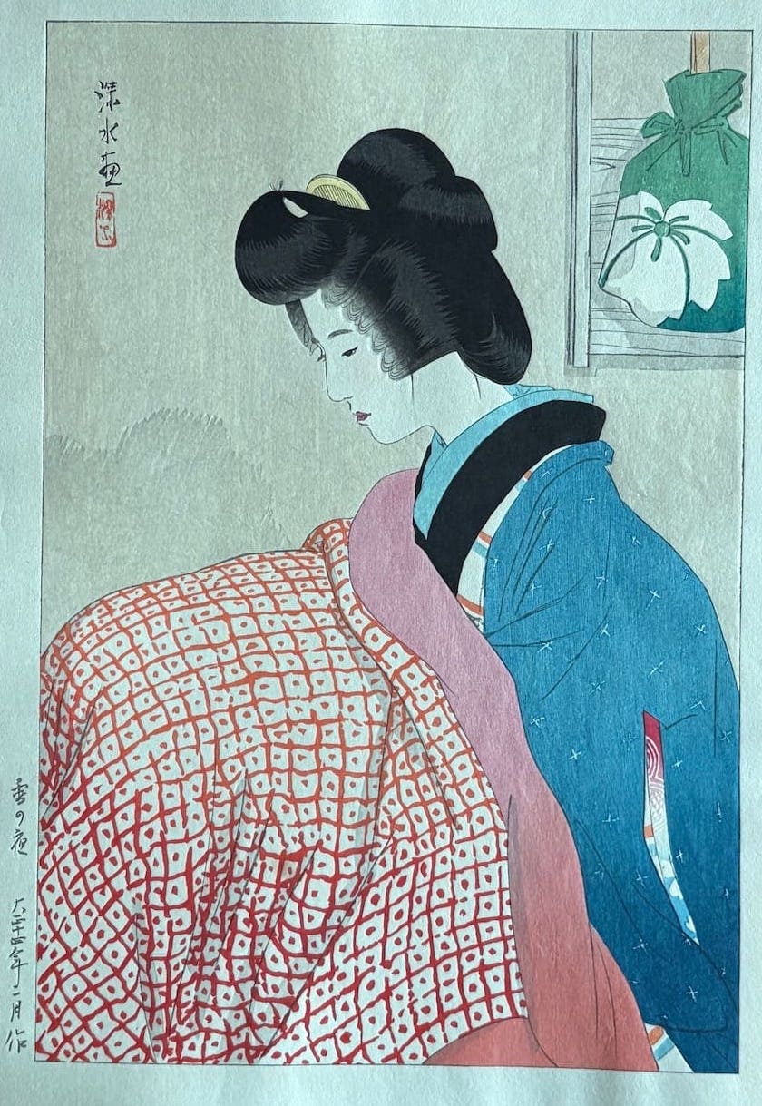 Estampe japonaise Shin Hanga de Ito Shinsui - Nuit enneigée