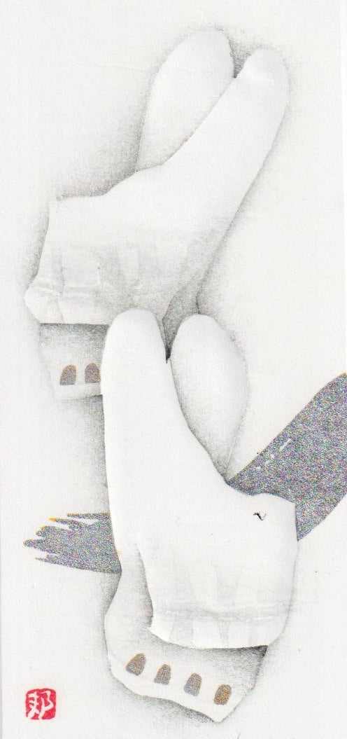 Kunio Kaneko – Kawaii Tabi – chaussons tabi blancs – estampe japonaise originale 2020