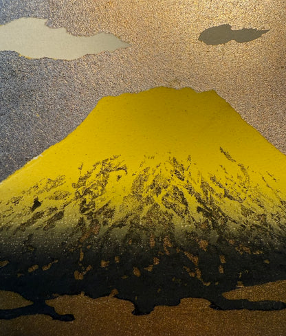 Kunio Kaneko – Aki kō lumière d'automne– estampe japonaise Mont Fuji fond or