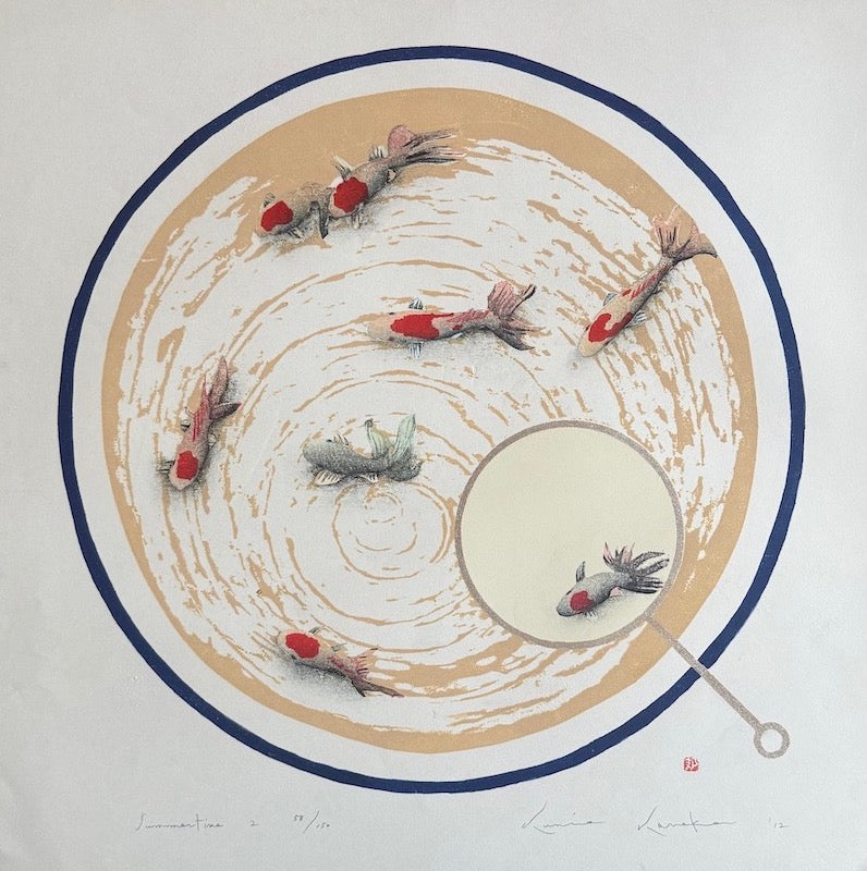 Estampe japonaise originale de Kunio Kaneko : Summertime 2